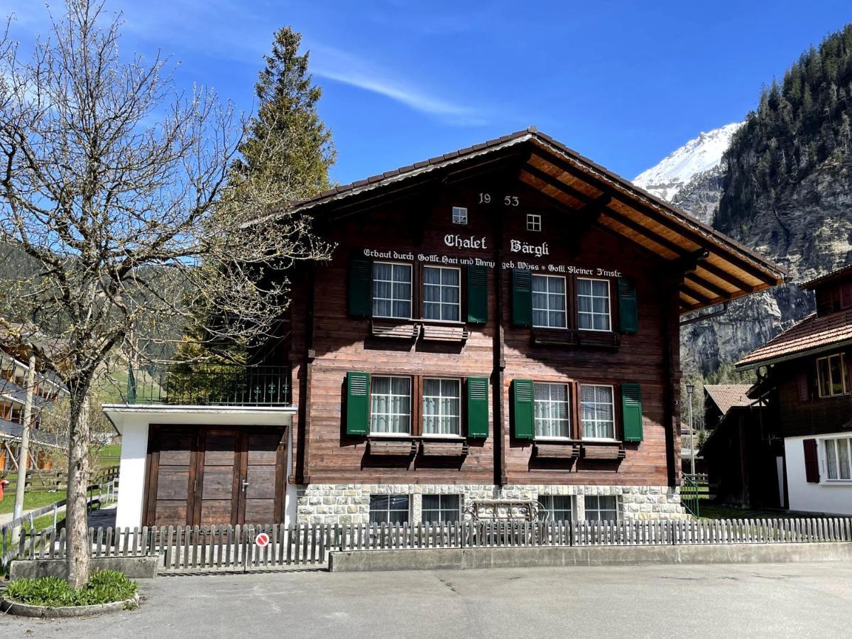 Familienferien Im Chalet Baergli Kandersteg Exteriör bild
